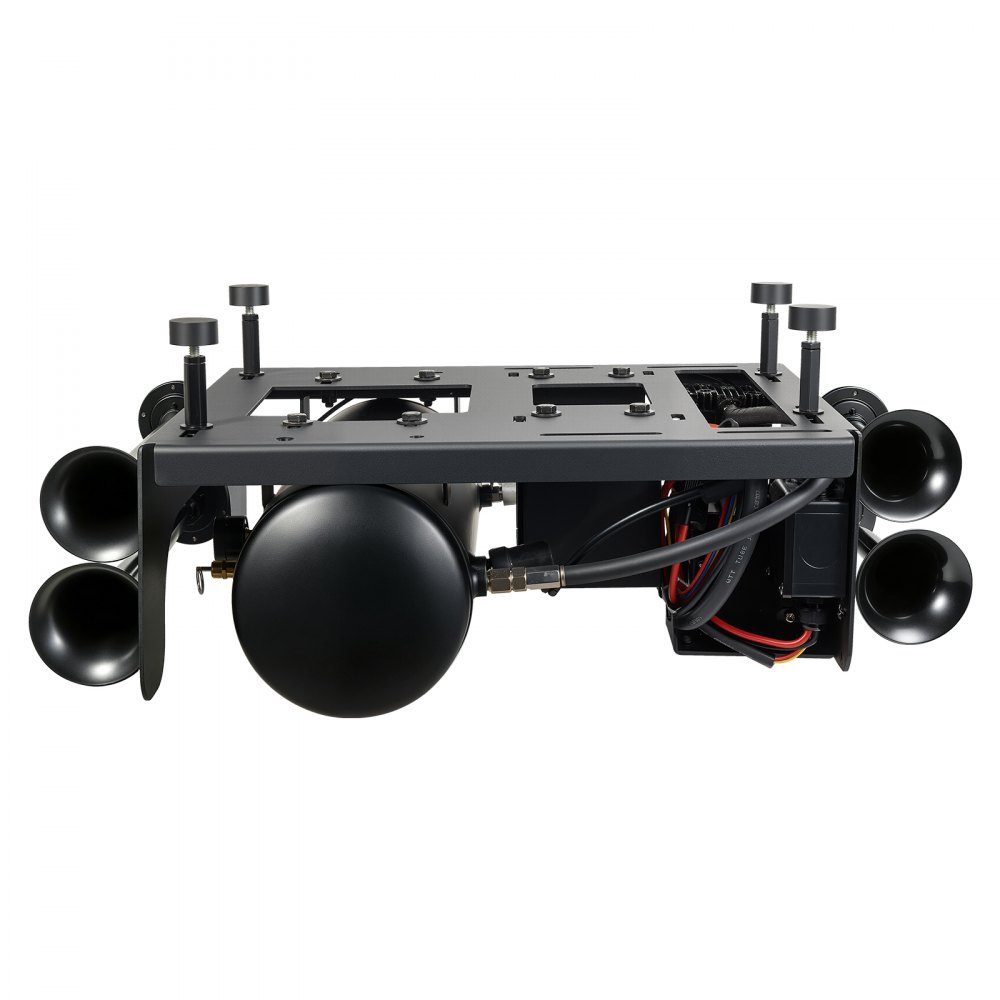 VEVOR 4-Trumpet Air Horn Kit with 150PSI 2.64 Gal Air Compressor Tank, 150dB Super Loud Train Air Horn, Strong Penetration, Pressure Gauge, Leak-Proof, Heavy-Duty, Fits 12V Truck SUV Off-Road Vehicles