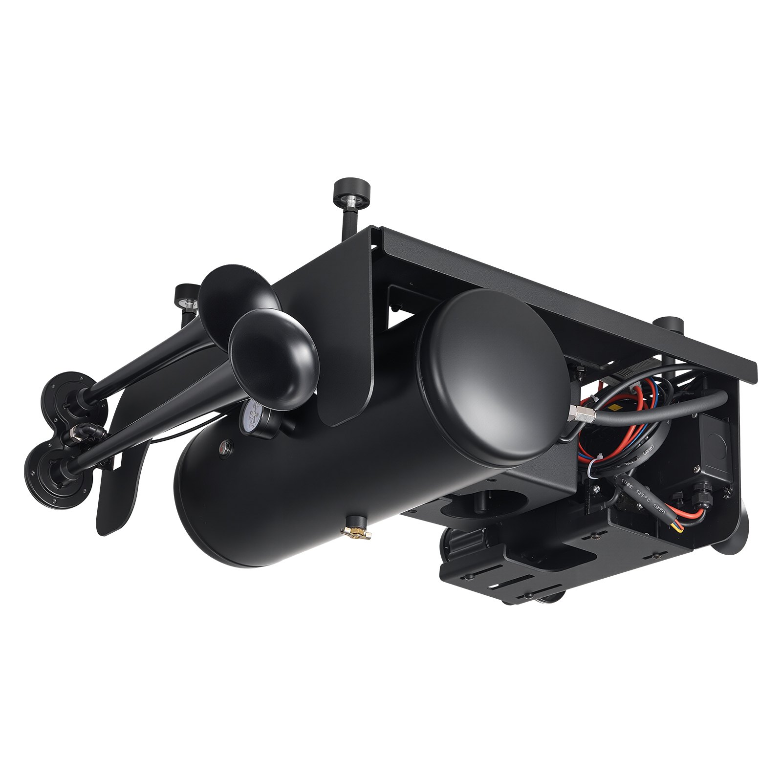 VEVOR 4-Trumpet Air Horn Kit with 150PSI 2.64 Gal Air Compressor Tank, 150dB Super Loud Train Air Horn, Strong Penetration, Pressure Gauge, Leak-Proof, Heavy-Duty, Fits 12V Truck SUV Off-Road Vehicles