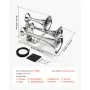 VEVOR 3-Trumpet Air Horn 150dB Super Loud Train Horn for Trucks SUVs, Fits 12V/24V Vehicles & Boats, Powerful Sound, Strong Penetration, Built-in Solenoid Valve, High Airtightness, Heavy-Duty Metal
