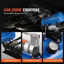 VEVOR Train Horns Kit, 4 Trumpet Air Horn Kit, 150dB Train Horns for Pickup Trucks, 12V 120 psi Air Compressor 1.6 Gal/6 L Tank with Gauge for Any 12V Vehicle Car Truck Train Van Boat