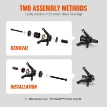 VEVOR Wheel Bearing Press Kit, for Front Wheel Drive Bearing Removal & Installation, 24pc Wheel Bearing Puller Tool Set with Sliding Screws Universal Bushings Sleeves Storage Case