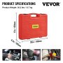 VEVOR 24 PCS Ball Joint Press Kit, U Joint Removal Tool Kit 4WD Adapters, Works on Most 2WD and 4WD Cars & Light Trucks, 45# Steel Brake Anchor Pins Press and Removal Tools w/ Case