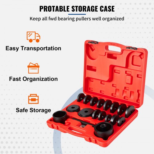 VEVOR FWD Front Wheel Drive Bearing Adapters Puller, 23 PCS, 45# Steel Press Replacement Installer Removal Tools Kit, Wheel Bearing Puller Tool Works on Most FWD Cars & Light Trucks?
