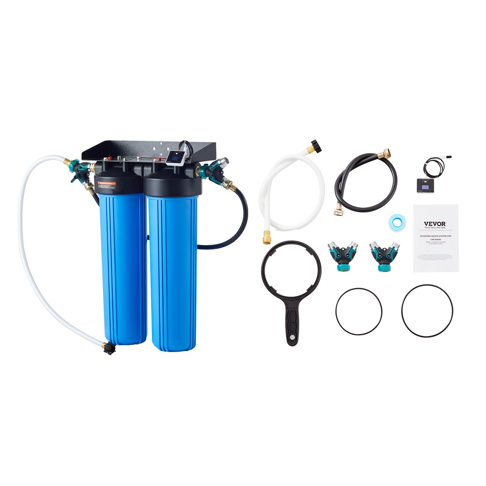 VEVOR Deionized Water System for Car Wash, Premium Water Deionizer For Car Washing with Integrated TDS Meter, Spotless Water Spot Remover Filter with Dual Outlet Mode, Fit for Cars/RVs/Motorcycles