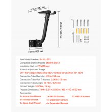 VEVOR Starlink Gen 3 Mount Adjustable Wall Mounting Standard Gen 3 Pipe Kit