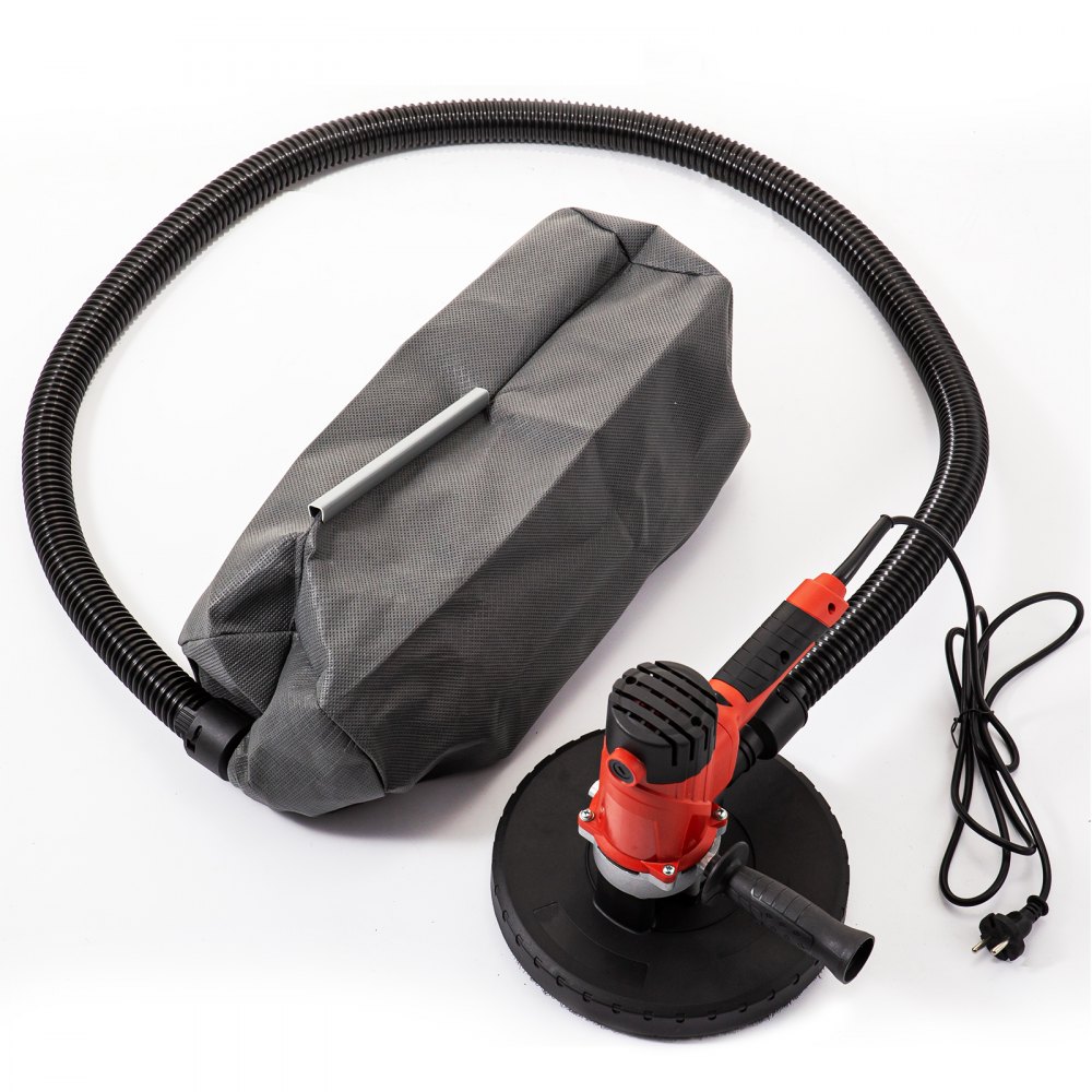VEVOR Drywall Sander 1200W, Automatic Vacuum System Electric Drywall Sander,Variable Speed 1200-2500RPM, with a Carry Vacuum Bag,6 pcs Sanding Discs,Dust Collection System