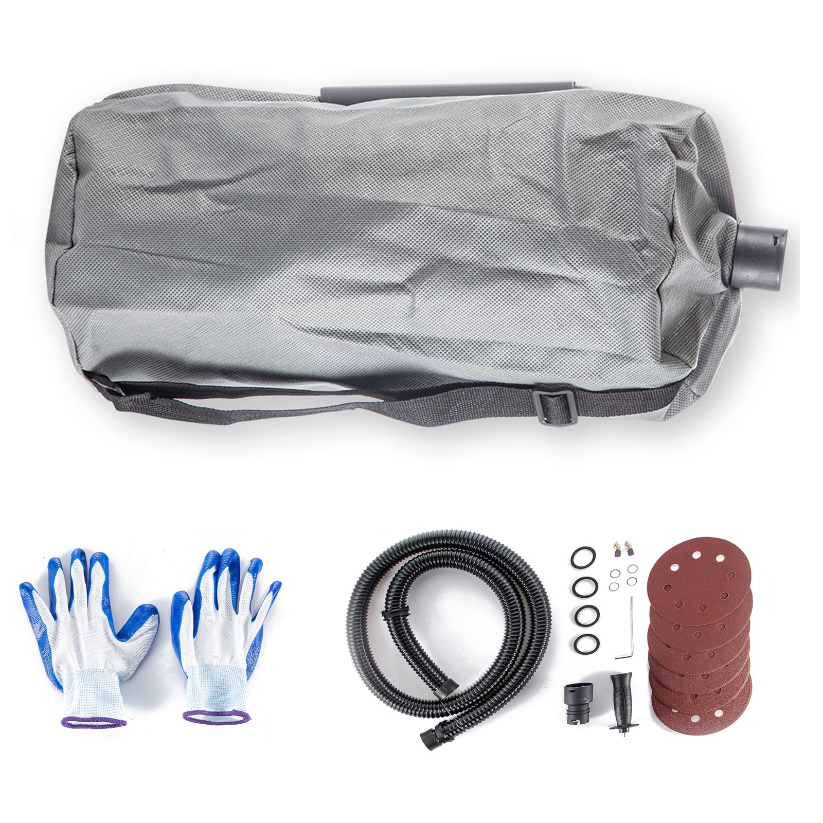 VEVOR Lijadora para paneles de yeso de 710 W, lijadora eléctrica para paneles de yeso con sistema de vacío automático y luz LED, velocidad variable 1200-2500 RPM, lijadora de mano para paneles de yeso con bolsa de vacío de transporte y 6 discos de lijado