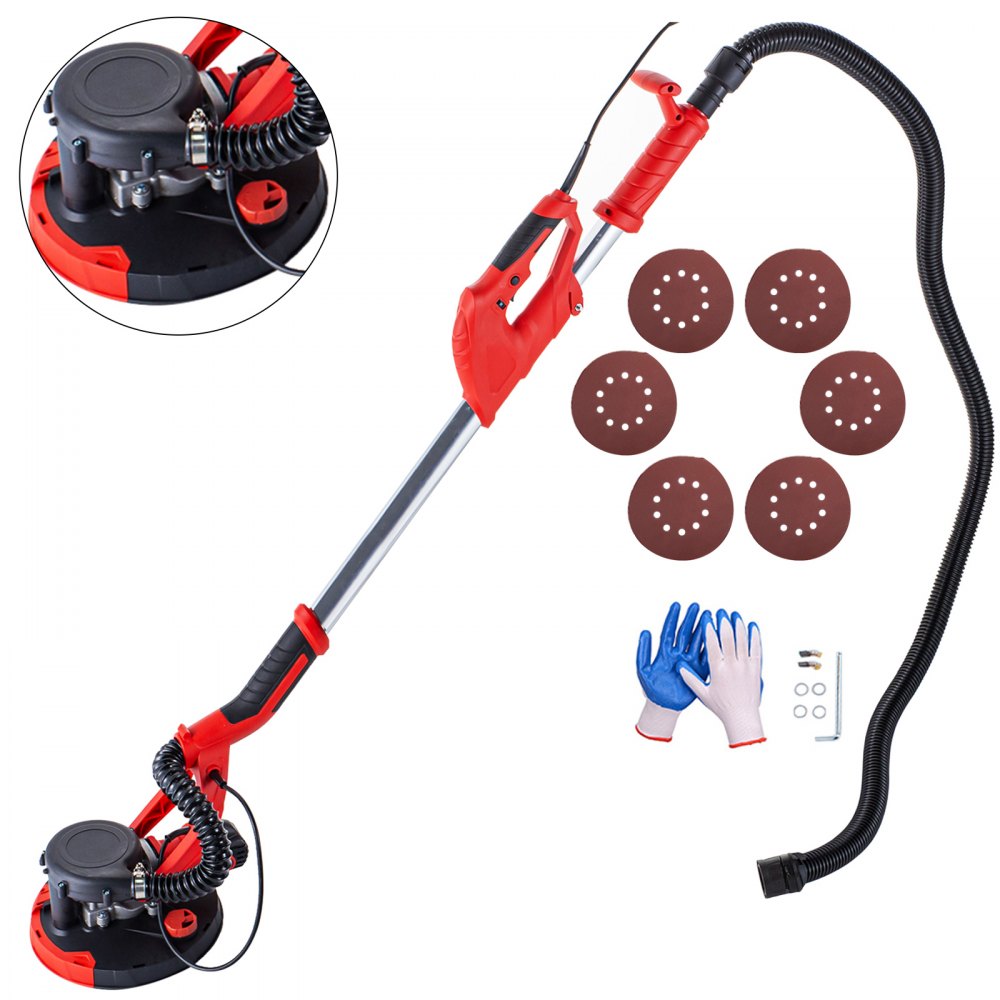 750w Electric Drywall Sander Hand Disc Sander Sheetrock Sander Extendable Sander