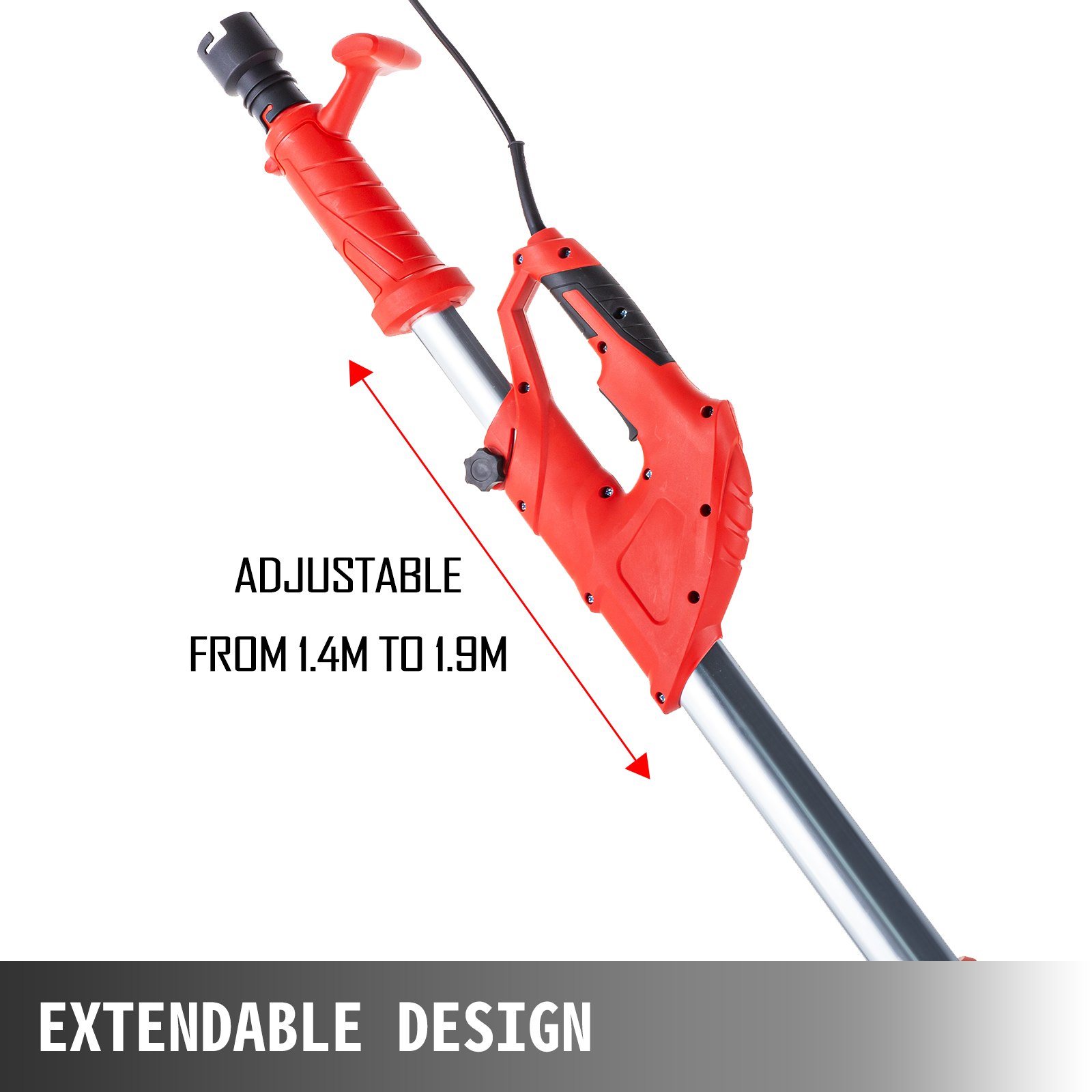 Drywall Sander 750W 225mm Extendable Handle 5 Speed w/ LED light Vacuum Bag