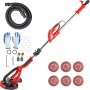 VEVOR Drywall Sander 750W, Electric Sander Variable Speed 800-1750RPM, Electric Drywall Sander Foldable Sheetrock Sander with Telescope Handle, Wall Sander with 6 Sand Pads, Durable Drywall Sanders