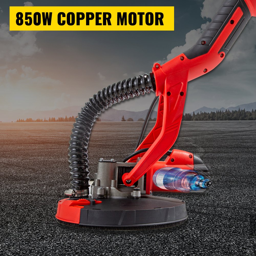 VEVOR Drywall Sander 850W Electric Drywall Sander Foldable Sheetrock Sander with Telescope Handle Electric Sander Variable Speed 800-1750RPM Wall Sander with 6 Sand Pads Durable Drywall Sanders