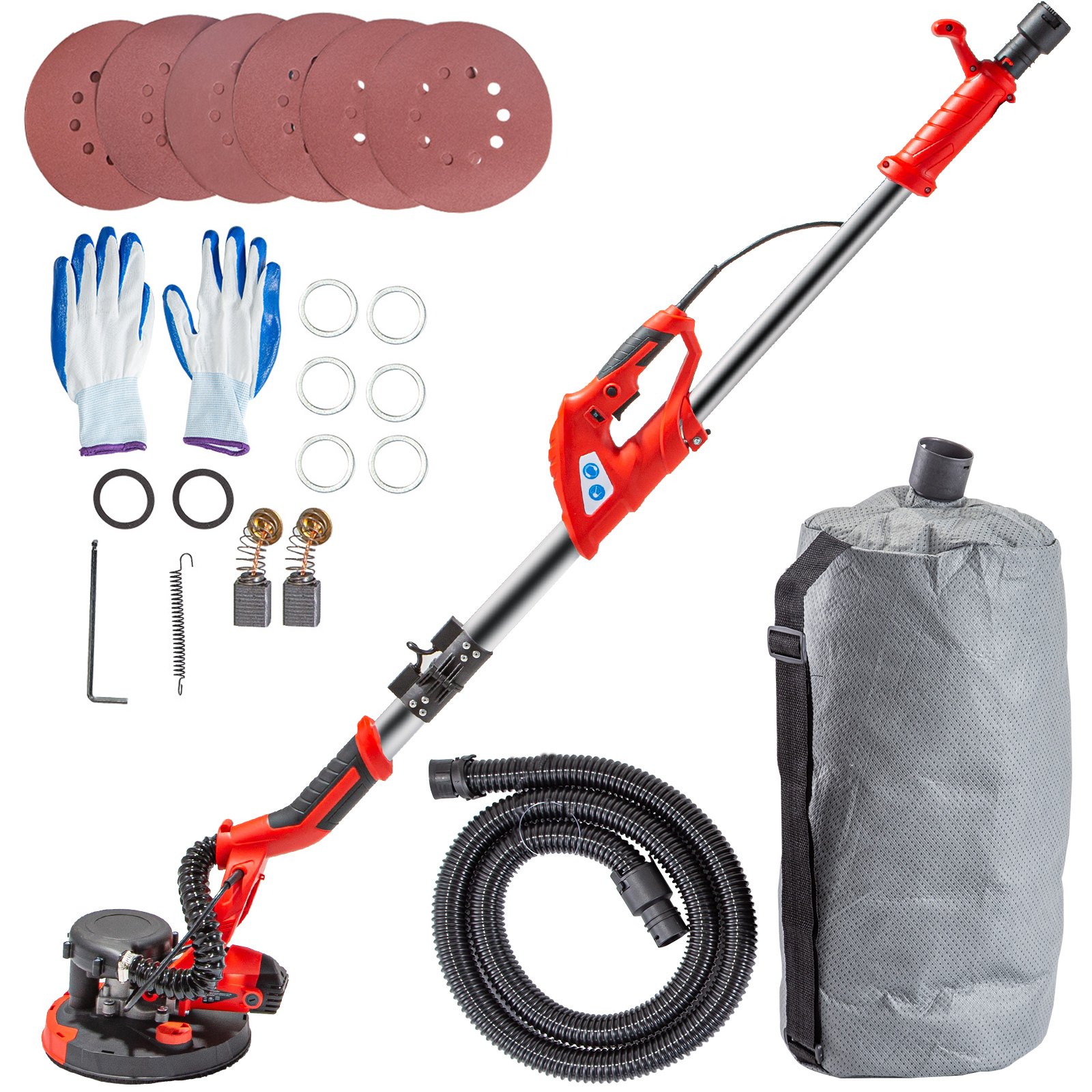 Sweiko Drywall Sander 750W Electric, Electric Sander Variable Speed 800-1750RPM, Drywall Sander Foldable Sheetrock Sander, with Telescope Handle ,Vacuum Bag Drywall Sanders 6 Sand Pads Sweiko Drywall Sander 750W Electric, Electric Sander Variable Speed 800-1750RPM, Drywall Sander Foldable Sheetrock Sander, with Telescope Handle ,Vacuum Bag Drywall Sanders 6 Sand Pads