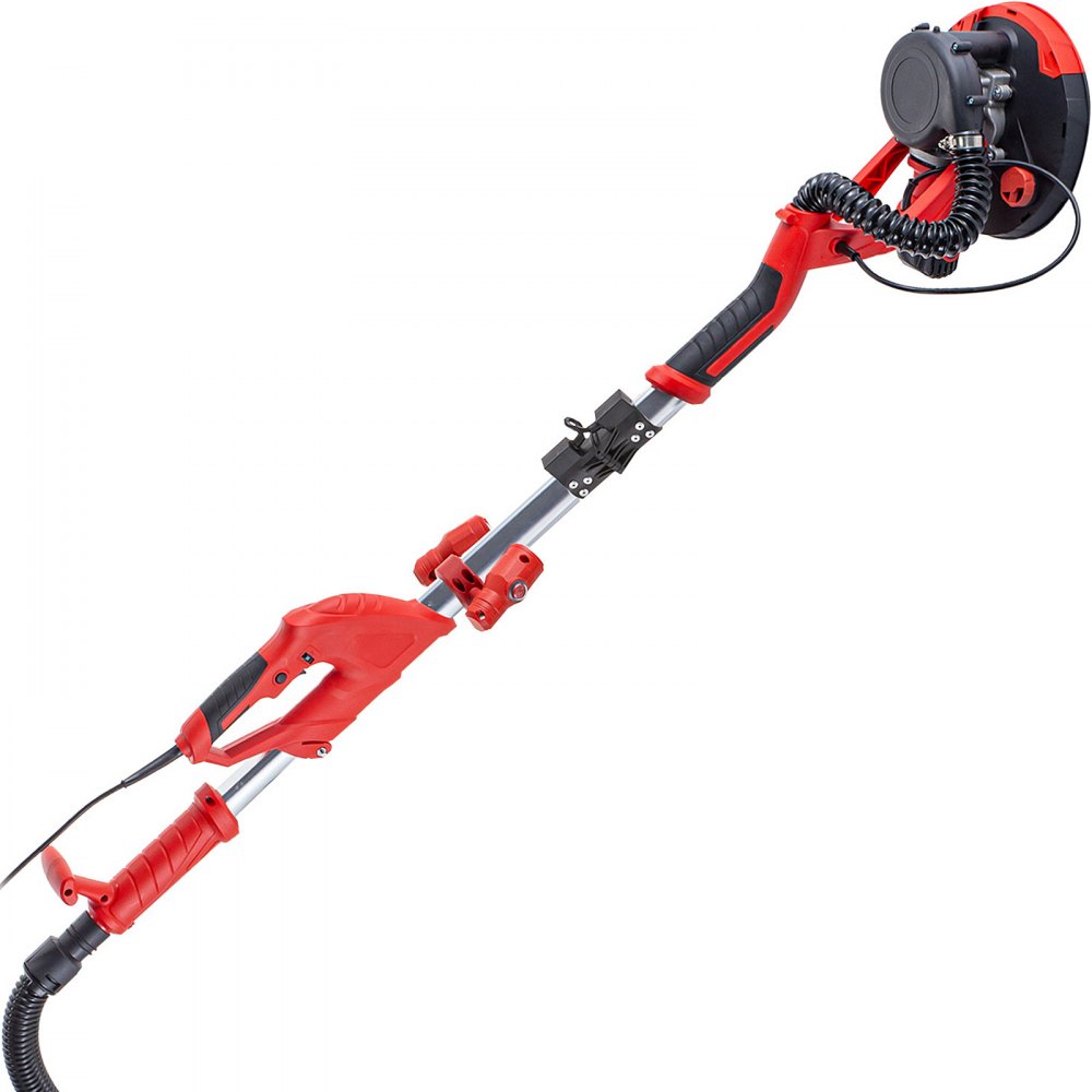VEVOR Electric Drywall Sander 750W Drywall Sander Foldable Sheetrock Sander with Telescope Handle Electric Sander Variable Speed 800-1750RPM Wall Sander with LED spotlights on the handle and Vacuum Bag, 6 Sand Pads