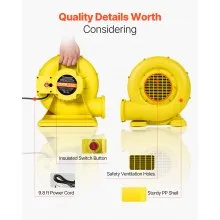 Inflatable Bounce House Blower 1&1.3HP 750W&950W for Commercial Bounce House