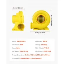 Inflatable Bounce House Blower 1&1.3HP 750W&950W for Commercial Bounce House