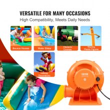 VEVOR Inflatable Blower, 950W, 1 & 1.2 HP Bounce House Blower, Pump Commercial Air Blower for Inflatables, 3300 RPM Bouncy Castle Electric Fan Perfect for Bounce House, Waterslides, ETL Listed