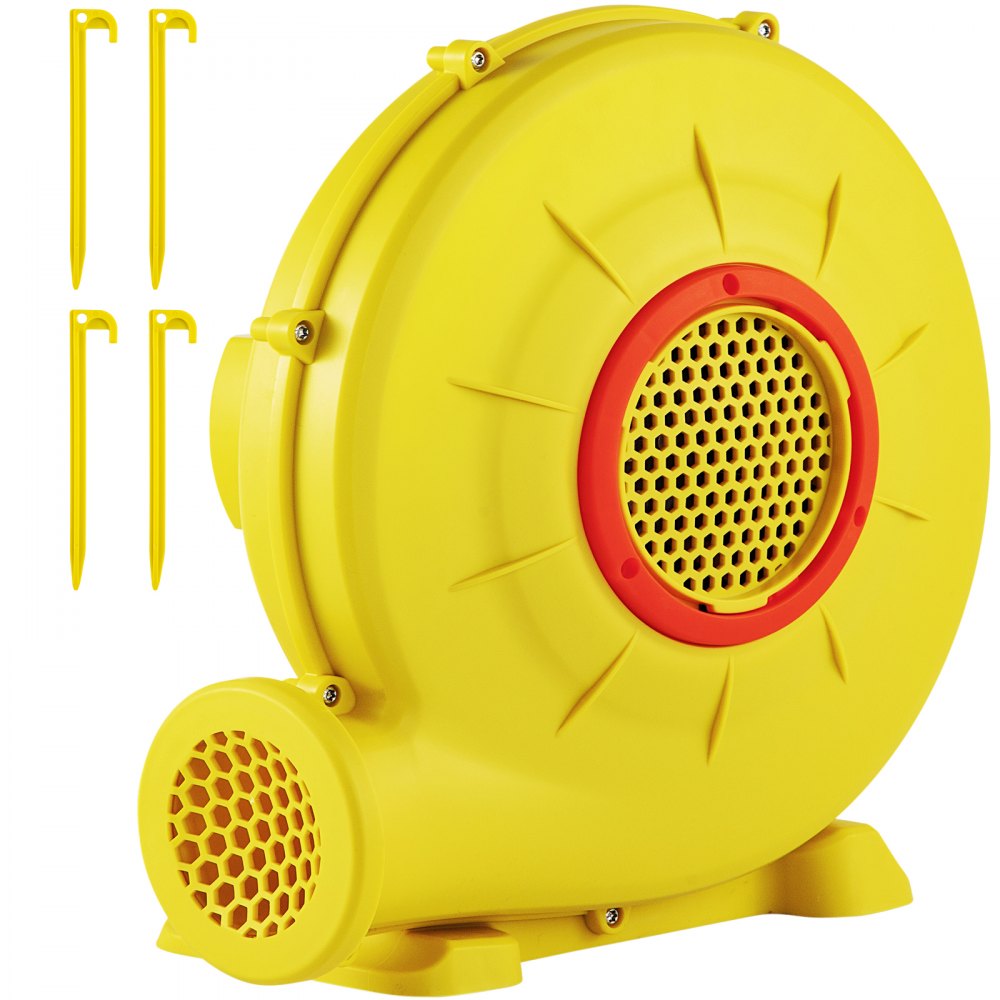 VEVOR Souffleur d'air, souffleur gonflable 450 W 0,6 HP, portable et puissant, ventilateur de pompe à air commercial 1750 Pa, utilisé pour château gonflable et toboggans de saut, jaune