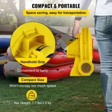 VEVOR Air Blower, 450W 0.6HP Inflatable Blower, Portable and Powerful Bounce House Blower, 1750Pa Commercial Air Blower Pump Fan, Used for Inflatable Bouncy Castle and Jump Slides, Yellow
