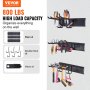 VEVOR Garage Tool Organizer, 800 lbs Max Load Capacity, Wall Mount Yard Garden Storage Rack Organization Heavy Duty with 6 Adjustable Hooks and 3 Rails, for Garden Tools, Shovels, Trimmers, and Hoses