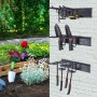 VEVOR Garage Tool Organizer, 362.9 kg Max Load Capacity, Wall Mount Yard Garden Storage Rack Organization Heavy Duty with 6 Adjustable Hooks and 3 Rails, for Garden Tools, Shovels, Trimmers, and Hoses