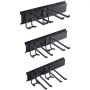 VEVOR Garage Tool Organizer, 362.9 kg Max Load Capacity, Wall Mount Yard Garden Storage Rack Organization Heavy Duty with 6 Adjustable Hooks and 3 Rails, for Garden Tools, Shovels, Trimmers, and Hoses