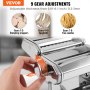 VEVOR Electric Pasta Maker Machine, 9 Adjustable Thickness Settings Noodles Maker, Stainless Steel Noodle Rollers and Cutter, Pasta Making Kitchen Tool Kit, Perfect for Spaghetti, Fettuccini, Lasagna