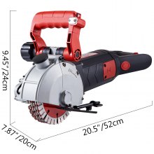 VEVOR 4800W Wall Chaser 42 mm Cutting Width,Wall Groove Cutting Machine 41MM Cutting Depth,Wall Slotting Machine With 8 Saw Blades 5" Diameter 6200r/Min,One-time Forming Dustless