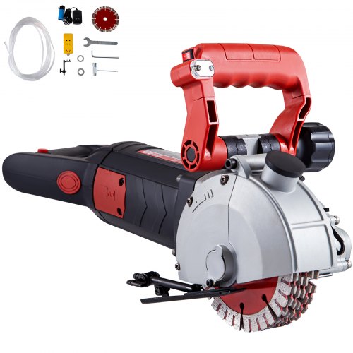VEVOR Wall Chaser 41 mm Cutting Depth Wall Groove Cutting Machine 42 mm Cutting Width Wall Slotting Machine 4800W Wall Cutting Machine With 8 Saw Blades 125 mm Diameter 6200r/Min with Infrared Ray