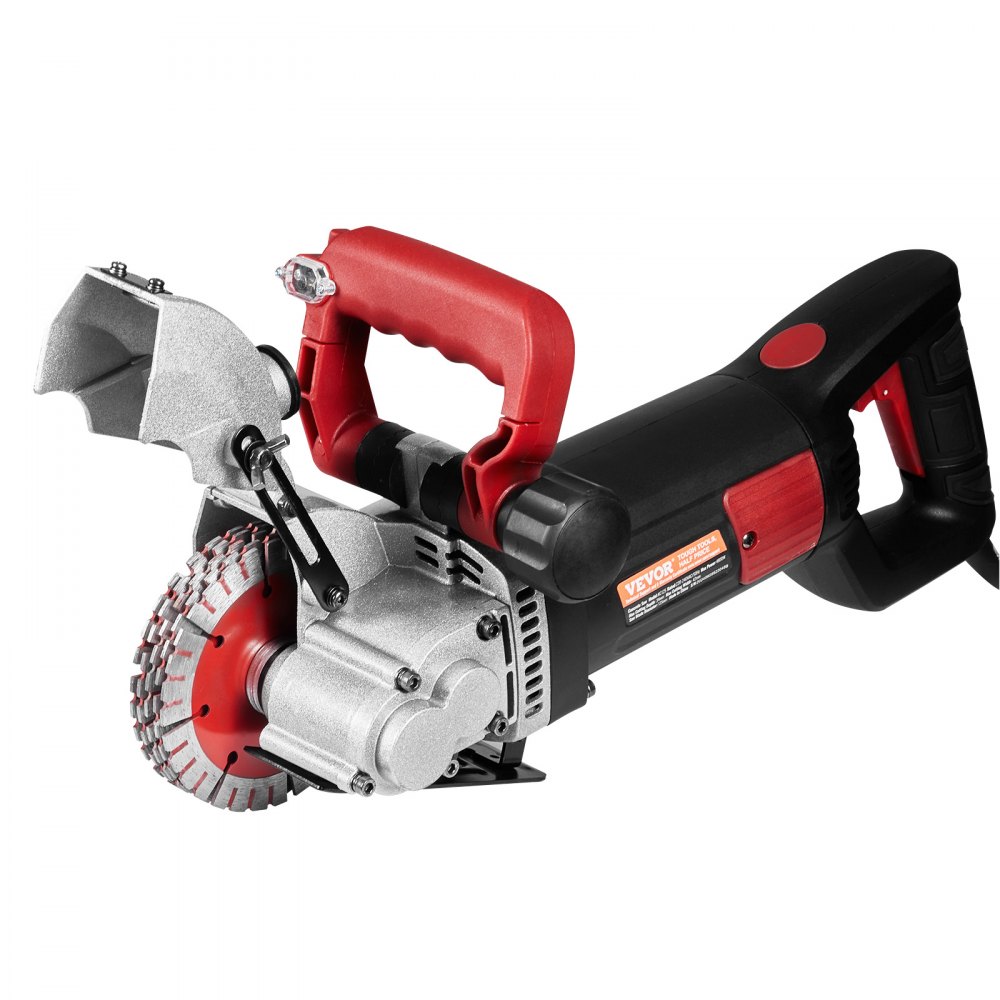 VEVOR Wall Chaser, 34 mm Cutting Depth Wall Cutting Machine 2500W Wall Groove Cutting Machine 38 mm Cutting Width Wall Slotting Machine With 5 Saw Blades 115 mm Diameter 6300r/Min with Infrared Ray