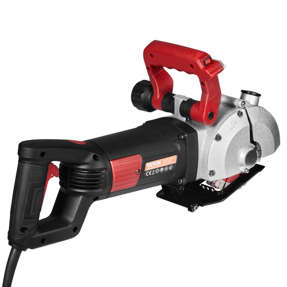 VEVOR Wall Chaser, 34 mm Cutting Depth Wall Cutting Machine 2500W Wall Groove Cutting Machine 38 mm Cutting Width Wall Slotting Machine With 5 Saw Blades 115 mm Diameter 6300r/Min with Infrared Ray