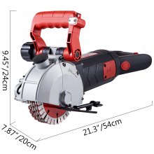 VEVOR 5800W Wall Chaser 38mm/1.5" Cutting Width,Wall Groove Cutting Machine 52mm/2" Cutting Depth,Wall Slotting Machine With 8 Saw Blades 6.3" Diameter 5000r/Min,One-time Forming Dustless