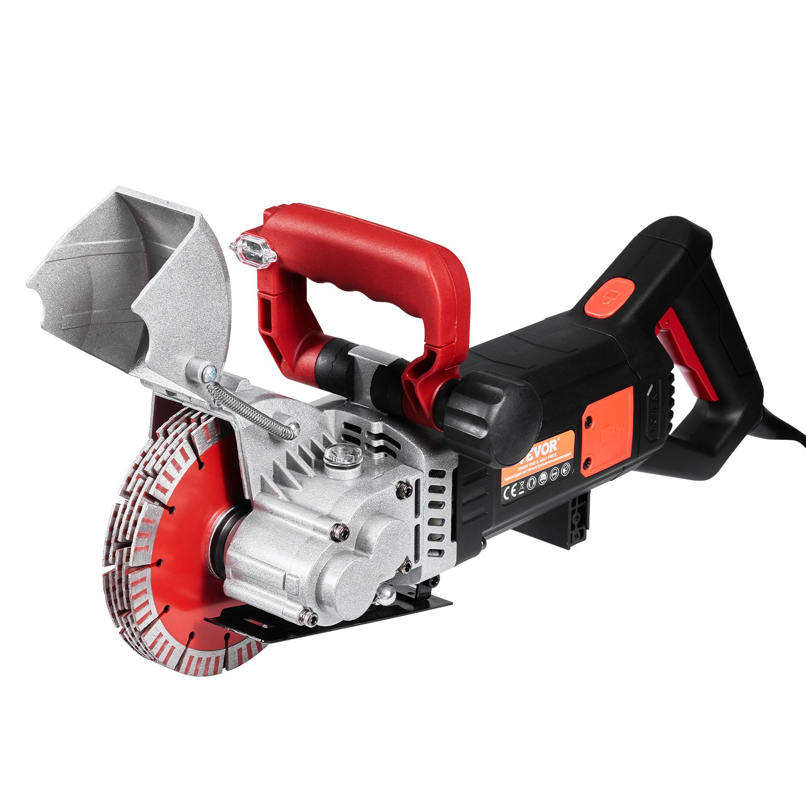 VEVOR Wall Chaser, 2500W 38mm/1.5" Cutting Width,Wall Groove Cutting Machine 52mm/2" Cutting Depth,Wall Slotting Machine With 5 Saw Blades 6.3" Diameter 6300r/Min,One-time Forming Dustless