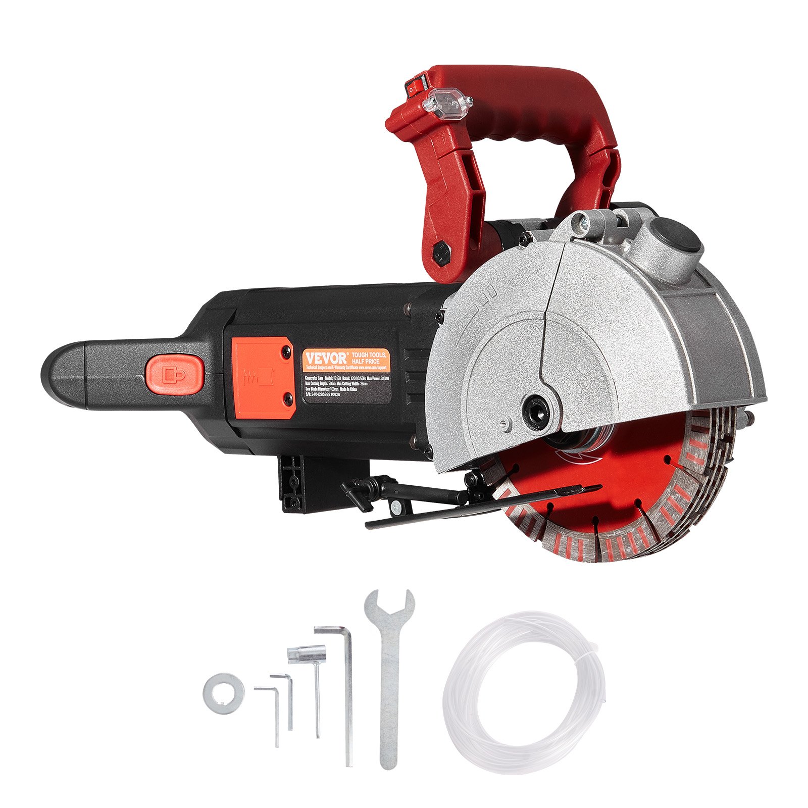 VEVOR Wall Chaser, 2500W 38mm/1.5" Cutting Width,Wall Groove Cutting Machine 52mm/2" Cutting Depth,Wall Slotting Machine With 5 Saw Blades 6.3" Diameter 6300r/Min,One-time Forming Dustless