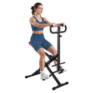 Machine à Squats Multifonction – Entraînement Jambes, Fessiers, Abdos – 120 Kg, Hauteur Réglable 44-83 Cm, Pliable