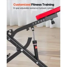 VEVOR Squat Machine, Deep Squat Rowing Machine for Home, Easy Setup & Foldable Exercise Equipment, Glute Trainer Machine with 12-Gear Adjustable Resistance, Glutes & Leg Home Workout Machine, Black
