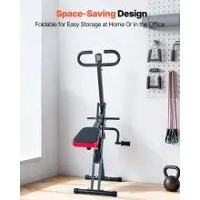 VEVOR Squat Machine, Deep Squat Rowing Machine for Home, Easy Setup & Foldable Exercise Equipment, Glute Trainer Machine with 12-Gear Adjustable Resistance, Glutes & Leg Home Workout Machine, Black