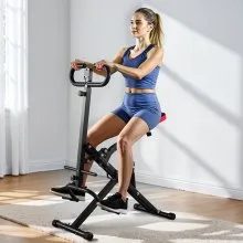VEVOR Squat Machine, Deep Squat Rowing Machine for Home, Easy Setup & Foldable Exercise Equipment, Glute Trainer Machine with 12-Gear Adjustable Resistance, Glutes & Leg Home Workout Machine, Black