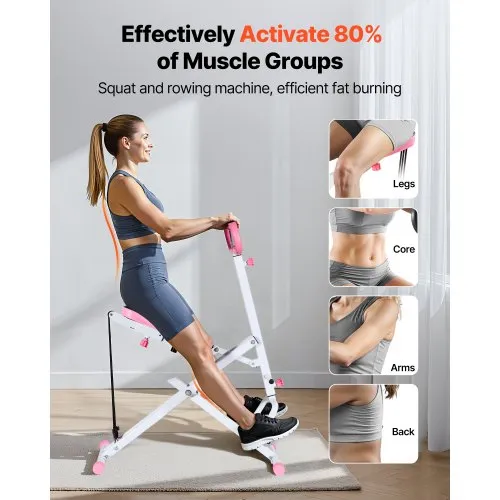 VEVOR Squat Machine, Deep Squat Rowing Machine for Home, Easy