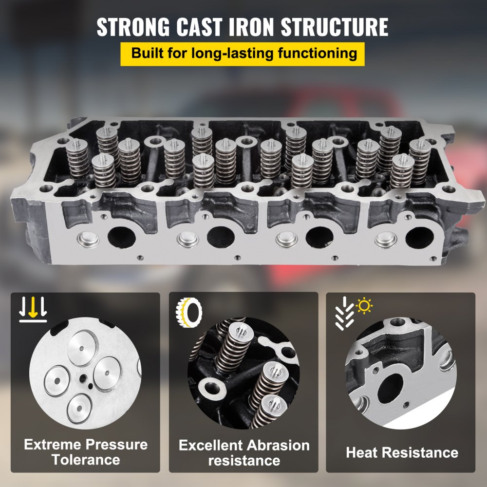 VEVOR cylinder head assembly with cast iron structure, pressure tolerance, and heat resistance