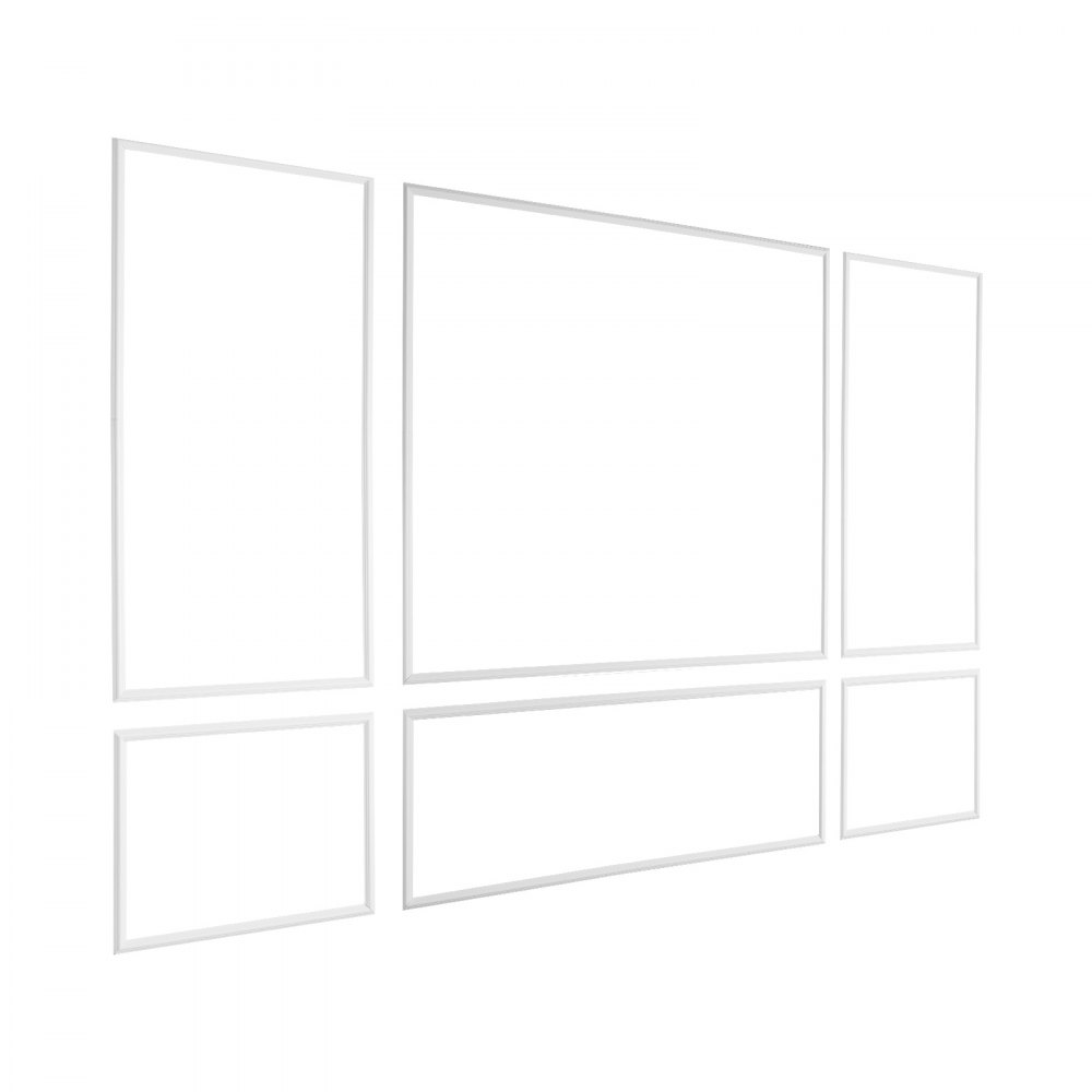 VEVOR Wall Molding 3 Pack, Wainscoting Panels Kit, Lightweight Paintable Polystyrene, Easy to Install Accent Wall Trim for Interior Décor Living Room, Bedroom, Home, White (79x160 + 79x61 cm)