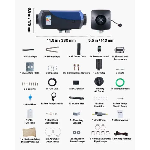 Diiselpuhur 8 kW, 12–24 V, 10 l paak — pilt 7
