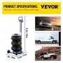 VEVOR Bag Air Jack 6600lbs Capacity, Pneumatic Jack Quick Lift 3T, Heavy Duty, Car Repair Jacks and Floor Jacks, Folding Rod Fast Lifting, Triple Bag, with Two Wheels, Quick Car Lifting Jack, Blue
