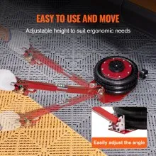 VEVOR Air Jack, 3 Ton/6600 lbs Triple Bag Air Jack, Airbag Jack with Six Steel Pipes, Lift up to 17.7", 3-5 s Fast Lifting Pneumatic Jack, with Adjustable Long Handle for Cars, Garages, Repair (Red)