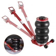 VEVOR Air Jack, 3 Ton/3000 kg Triple Bag Air Jack, Airbag Jack with Six Steel Pipes, Lift up to 44.9 cm, 3-5 s Fast Lifting Pneumatic Jack, with Adjustable Long Handle for Cars, Garages, Repair (Red)