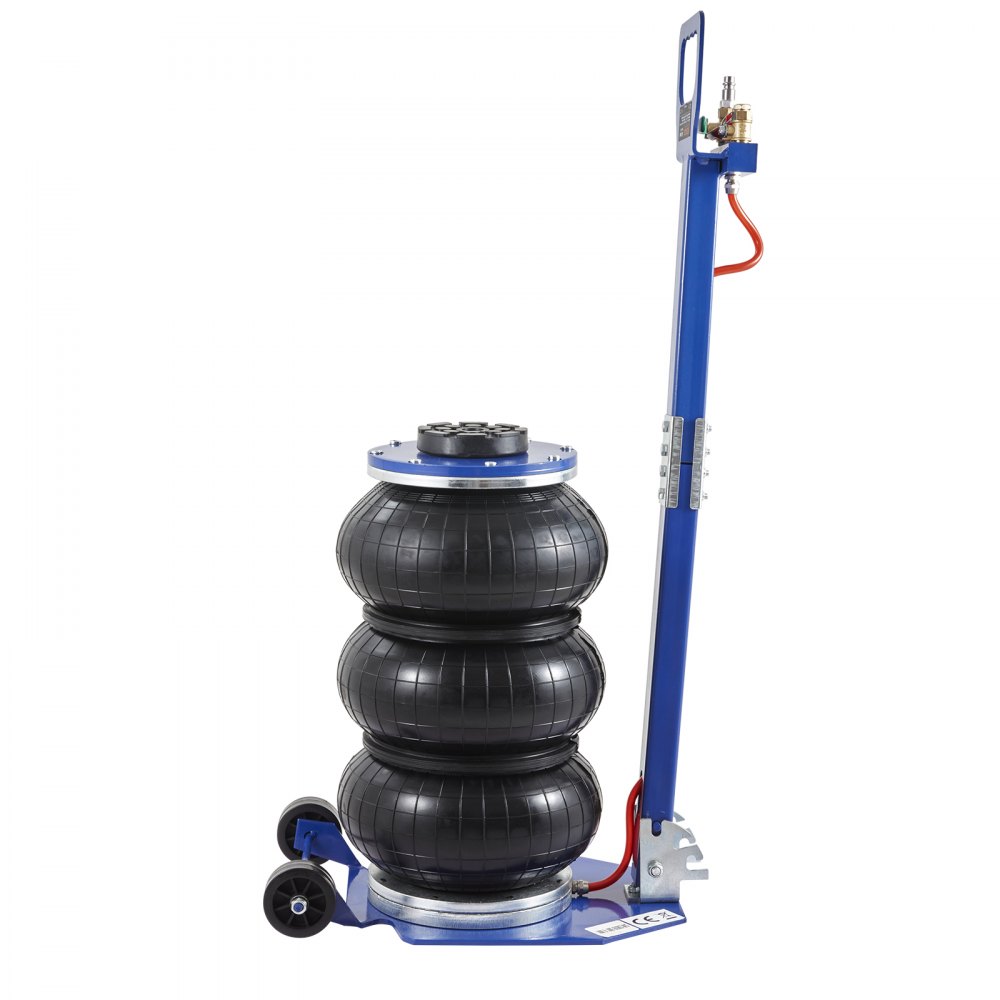 VEVOR Air Jack, 3 Ton/3000 kg Triple Bag Air Jack, Airbag Jack with Six Steel Pipes, Lift up to 44.9cm, 3-5 s Fast Lifting Pneumatic Jack, with Adjustable Long Handles for Cars, Garages, Repair (Blue)