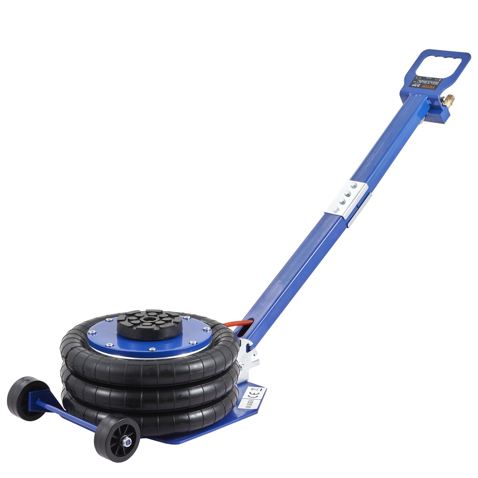 VEVOR Air Jack, 3 Ton/3000 kg Triple Bag Air Jack, Airbag Jack with Six Steel Pipes, Lift up to 44.9cm, 3-5 s Fast Lifting Pneumatic Jack, with Adjustable Long Handles for Cars, Garages, Repair (Blue)