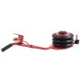red VEVOR air jack with handle and triple-layer airbag system, equipped with control valves.