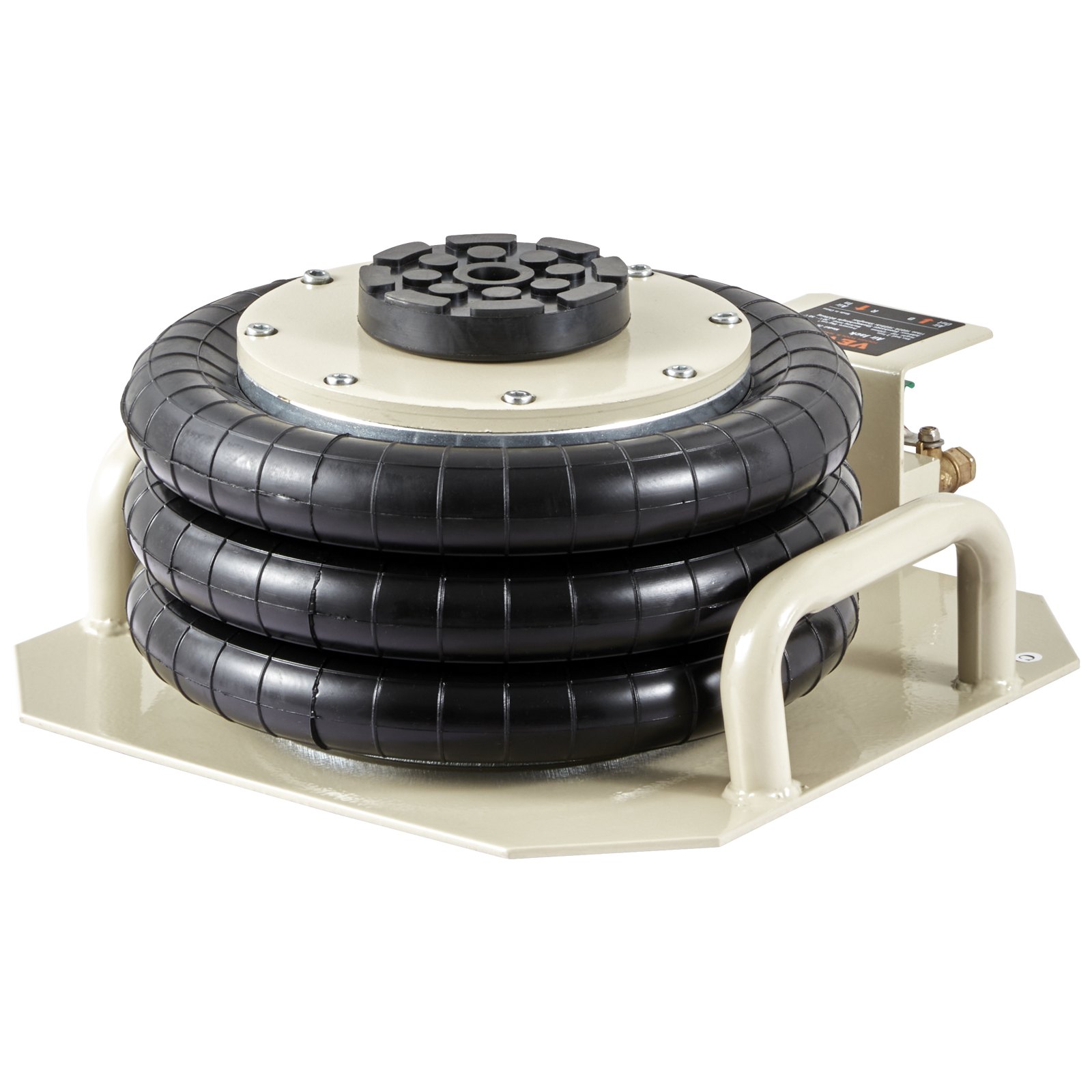 VEVOR Air Jack, 3 Ton/6600 lbs Triple Bag Air Jack, Air Bag Jack Lift Up to 450 mm, 3-5S Fast Lifting Pneumatic Jack, with Side Handles for Cars, Garages, Repair (Beige)