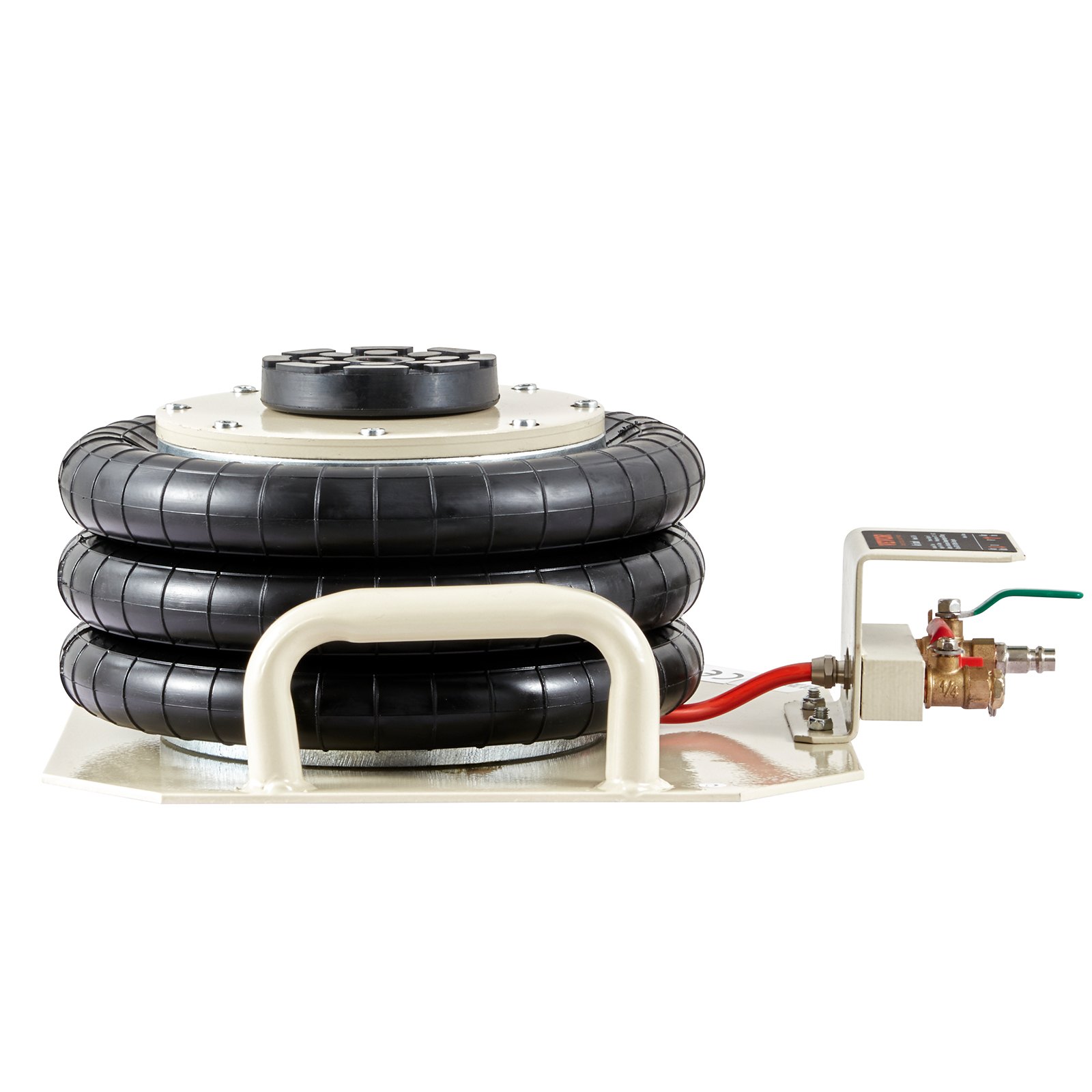 VEVOR Air Jack, 3 Ton/6600 lbs Triple Bag Air Jack, Air Bag Jack Lift Up to 450 mm, 3-5S Fast Lifting Pneumatic Jack, with Side Handles for Cars, Garages, Repair (White)