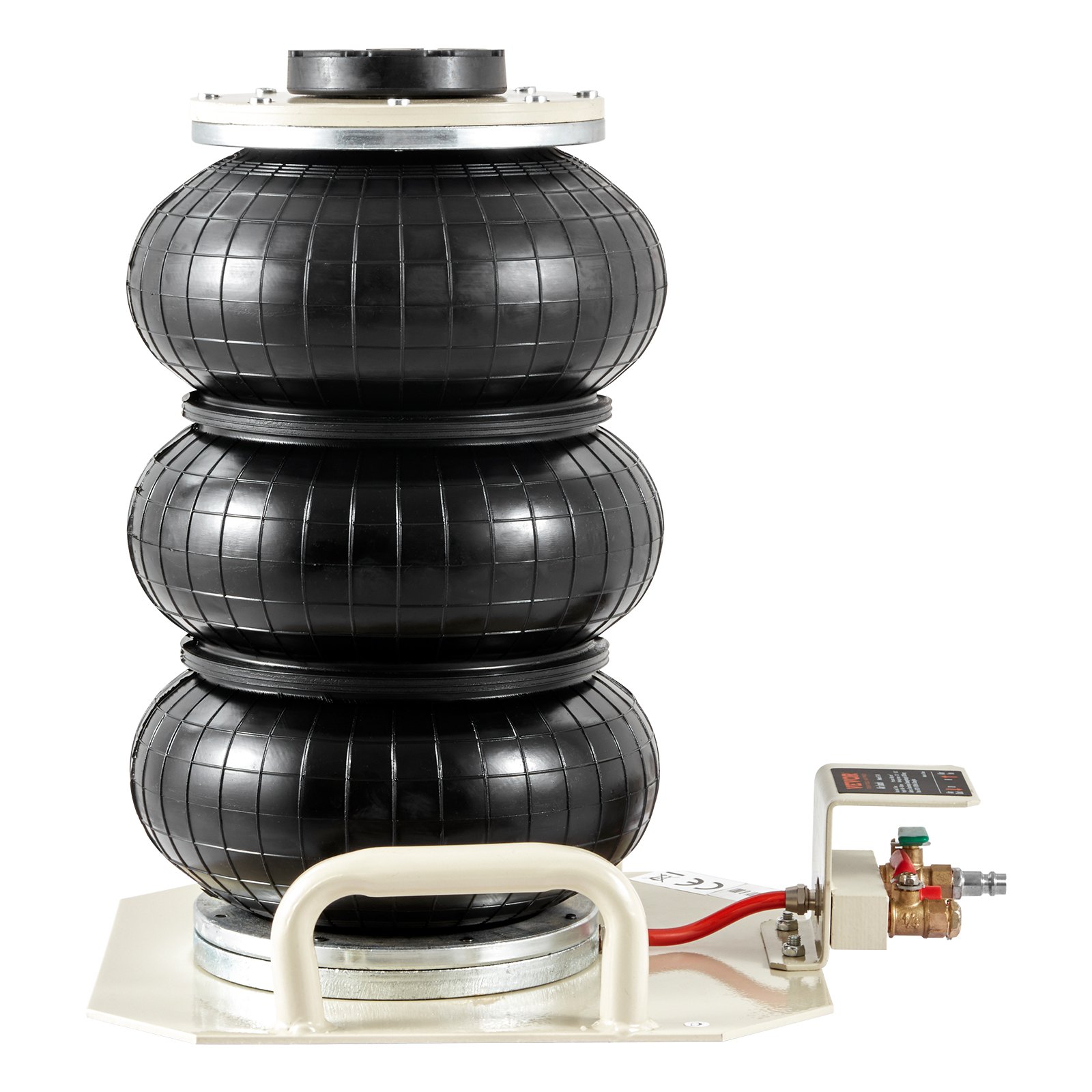 VEVOR Air Jack, 3 Ton/6600 lbs Triple Bag Air Jack, Air Bag Jack Lift Up to 450 mm, 3-5S Fast Lifting Pneumatic Jack, with Side Handles for Cars, Garages, Repair (White)